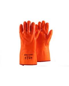 PVC Hanske Neonrød 35cm Str 10.5 12par/bnt 580.25 B