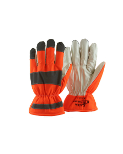 Nitrilhanske m/refleks, oransje str. 10.5 12par/bnt 620.60