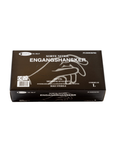 Nitrilhanske u/p sort Str. M 100stk/pak 10pak/krt 586.46