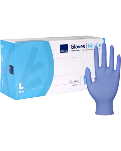 Nitril Hanske Large Blå U/P 150stk/pak 10pak/krt 290420 B